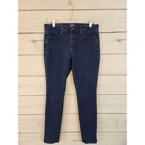 Nydj Women's Blue Solid Stretch Liftxtuck Mid‎ Rise Ami Skinny Jeans Size 10